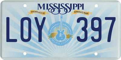 MS license plate LOY397