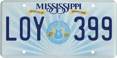 MS license plate LOY399