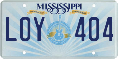 MS license plate LOY404