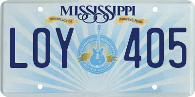 MS license plate LOY405