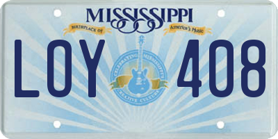 MS license plate LOY408