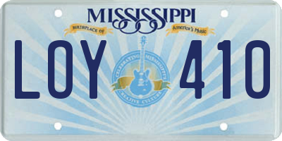 MS license plate LOY410