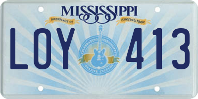 MS license plate LOY413