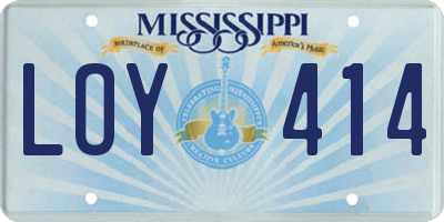 MS license plate LOY414