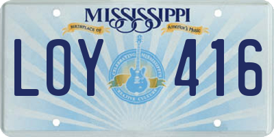 MS license plate LOY416