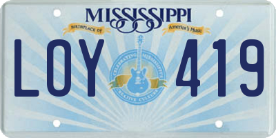MS license plate LOY419