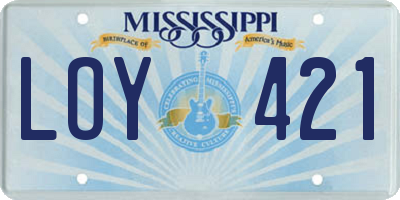MS license plate LOY421