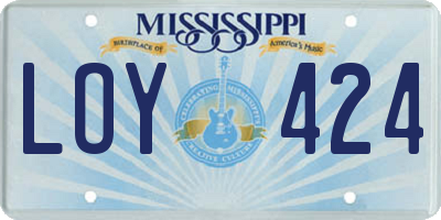 MS license plate LOY424