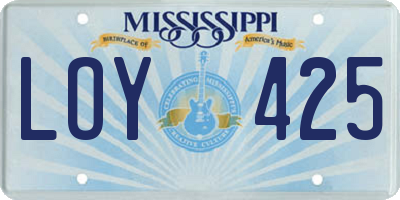 MS license plate LOY425