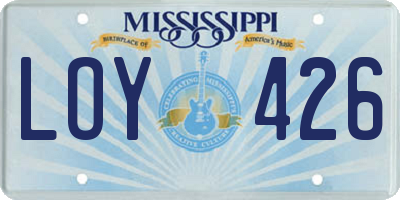 MS license plate LOY426
