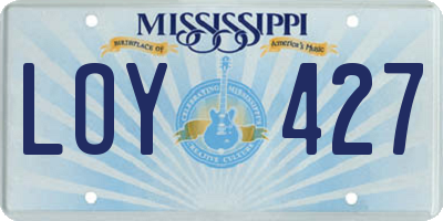 MS license plate LOY427
