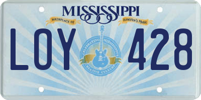 MS license plate LOY428