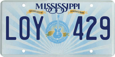 MS license plate LOY429
