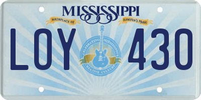 MS license plate LOY430