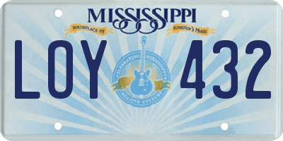 MS license plate LOY432