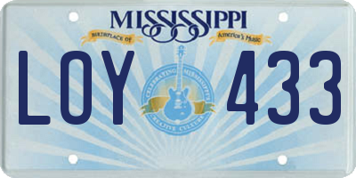 MS license plate LOY433