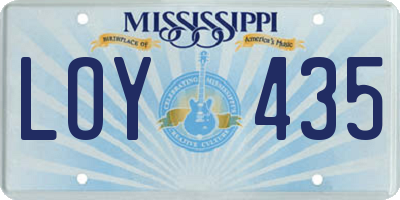 MS license plate LOY435