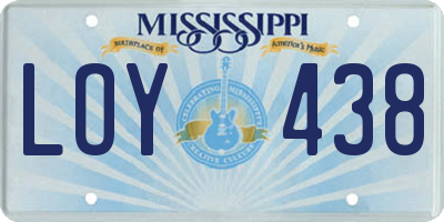 MS license plate LOY438