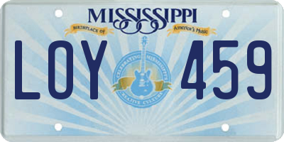 MS license plate LOY459