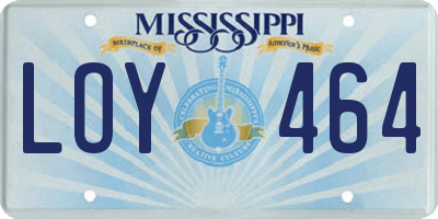 MS license plate LOY464