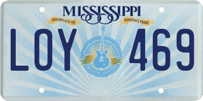 MS license plate LOY469