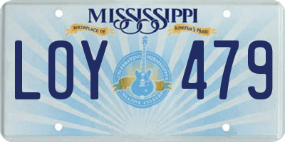 MS license plate LOY479