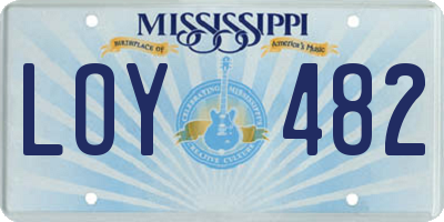 MS license plate LOY482