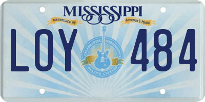 MS license plate LOY484