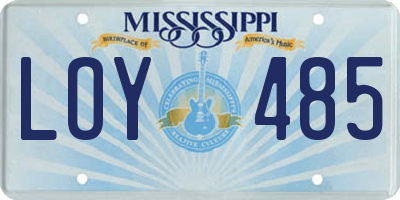 MS license plate LOY485