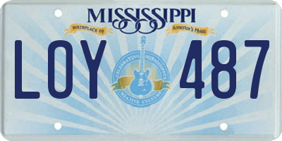 MS license plate LOY487