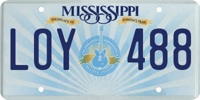 MS license plate LOY488