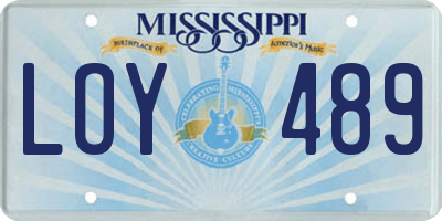 MS license plate LOY489