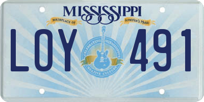 MS license plate LOY491