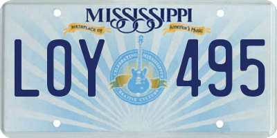 MS license plate LOY495