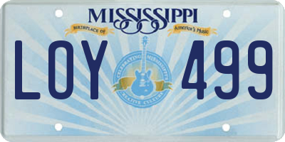 MS license plate LOY499