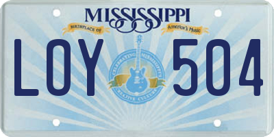 MS license plate LOY504