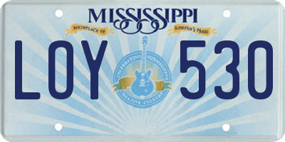 MS license plate LOY530