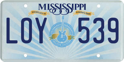 MS license plate LOY539