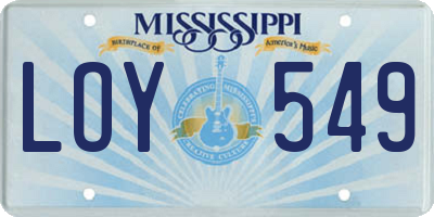 MS license plate LOY549