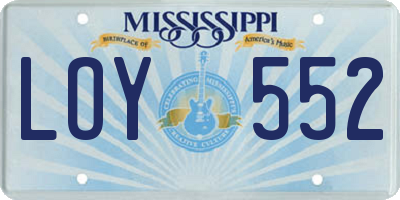 MS license plate LOY552