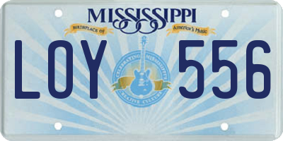 MS license plate LOY556