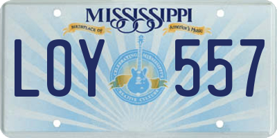 MS license plate LOY557