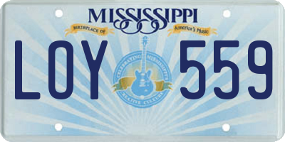 MS license plate LOY559