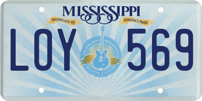 MS license plate LOY569