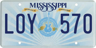 MS license plate LOY570