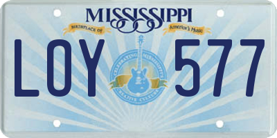 MS license plate LOY577