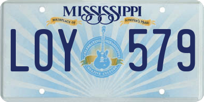 MS license plate LOY579