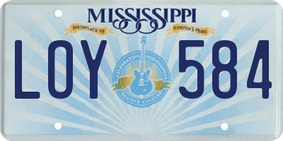 MS license plate LOY584
