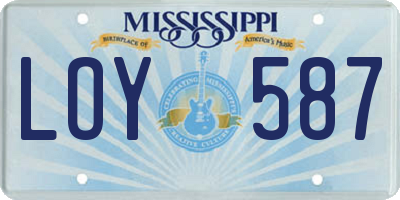 MS license plate LOY587