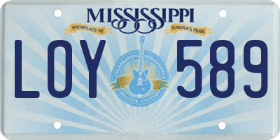 MS license plate LOY589